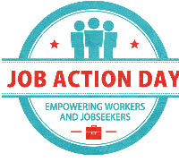 Job Action Day Badge-Blue