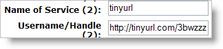 add entire TinyURL URL
