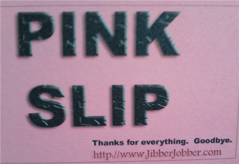pink slip business card